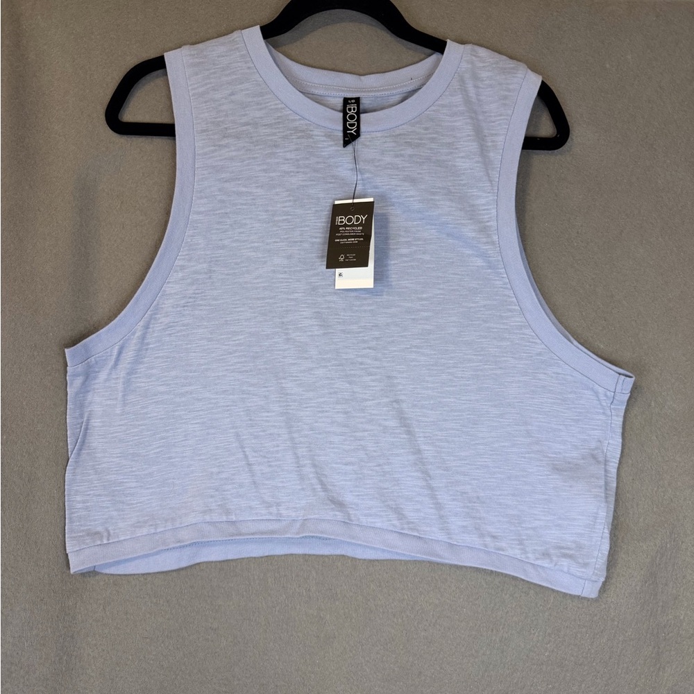 Cotton On Women's Light Blue Cropped Muscle Tee. NWT